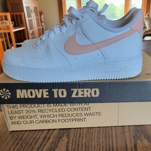 Nike White and Light Pink Air Force 1
